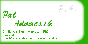 pal adamcsik business card